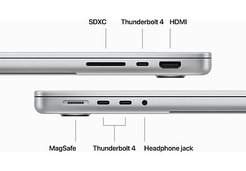 APPLE MacBook Pro 14 (2023) Zilver M3 Pro - 11C - 14C - 18 GB  - 512 GB