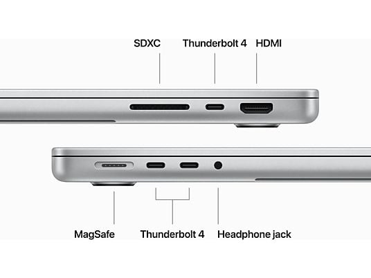 APPLE MacBook Pro 14 (2023) Zilver M3 Max - 14C - 30C - 36 GB - 1 TB