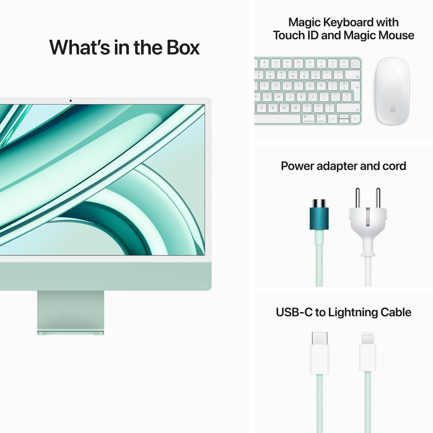 APPLE iMac 24" M3 256 GB Green 2023 QWERTY (MQRA3)