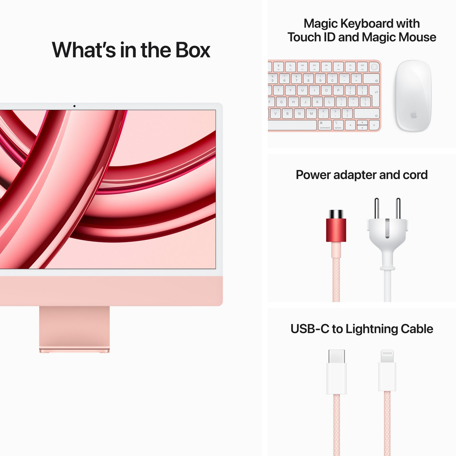 APPLE iMac 24" M3 512 GB Pink 2023 QWERTY (MQRU3)