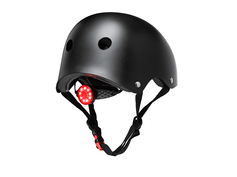Casco - Beetle Helm Ciclope, Con luz trasera, batería, Regulable, Talla L, Negro