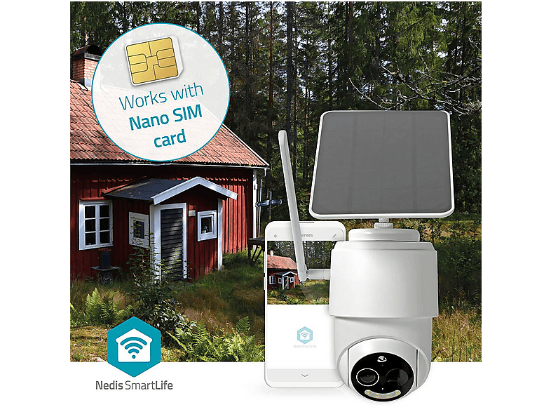 Nedis SmartLife, Außenkamera (Anzahl Kameras: 1, für Außen, Nachtsichtfunktion, Batteriebetrieb, Full-HD, Weiß) — Foto 2 von 5