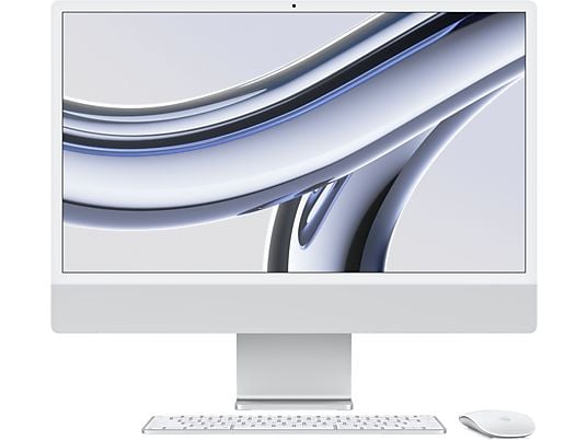 Apple iMac (2023), 24" Retina 4.5K, Chip M3, CPU de 8 núcleos, GPU de 10 núcleos, 8 GB RAM, 256GB SSD, macOS Sonoma, Plata