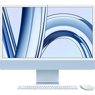 Apple iMac (2023), 24" Retina 4.5K, Chip M3, CPU de 8 núcleos, GPU de 10 núcleos, 8 GB RAM, 512GB SSD, macOS Sonoma, Azul
