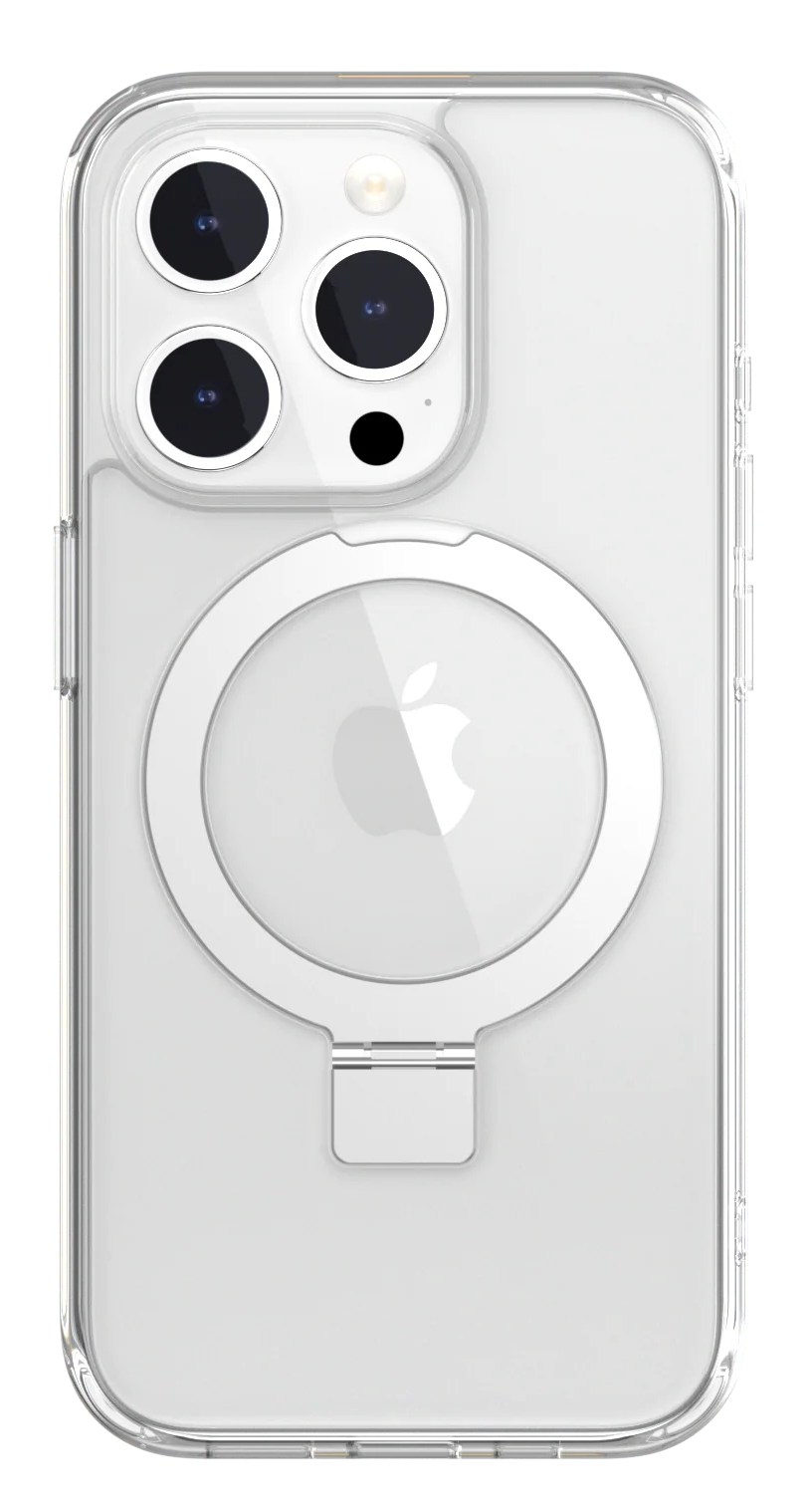 SWITCHEASY MagStand M iPhone 15 Pro tok, beépített kitámasztó, áttetsző, MagSafe (SPH56P173TR23)