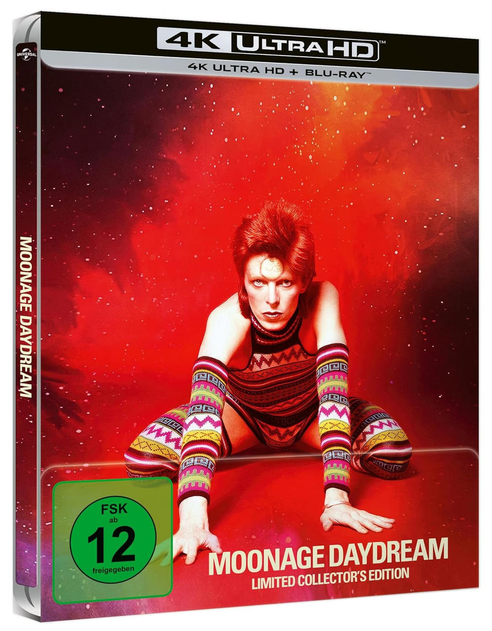 Filmcover: David Bowie, roter Hintergrund, limitierte Sammleredition.