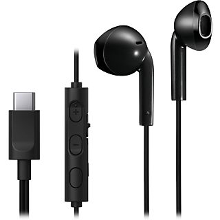 Auriculares de botón - JVC HA-FR17UC, USB-C, Cable 1.2 m, Micrófono integrado, Negro