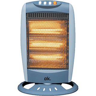 Estufa eléctrica - OK OHH 12324 ES, 1200 W, 3 niveles de calor, 3 barras, Protección sobrecalentamiento, Gris