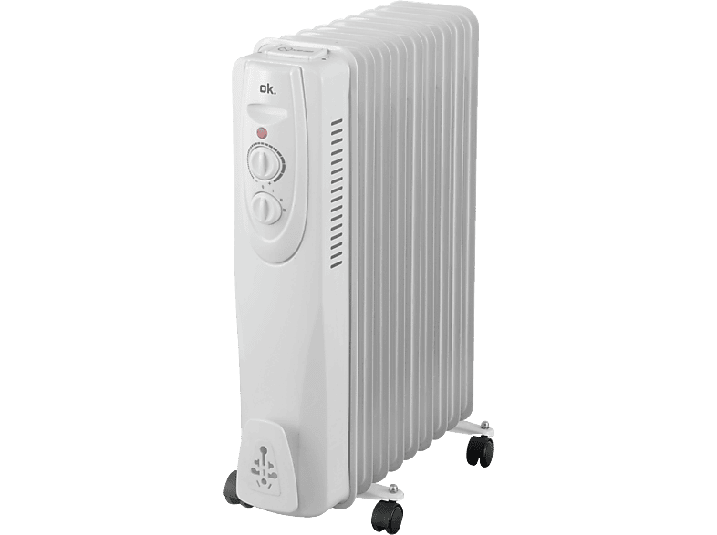 Radiador de aceite - ok. ORO 912024 ES, 2000W, 3 niveles calor, 9 elementos, Protección sobrecalentamiento, Blanco
