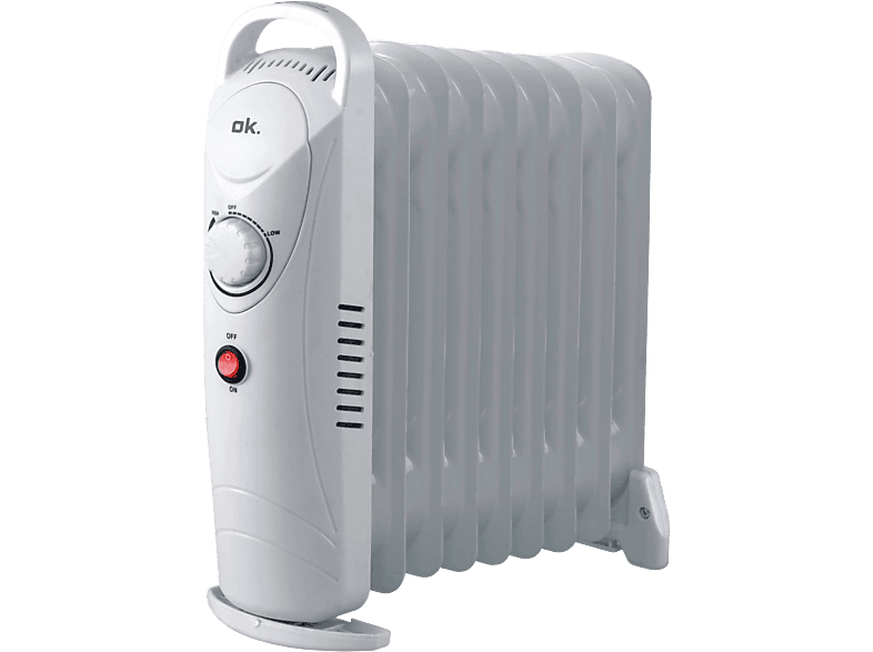 Radiador - ok. ORO 711024 ES, 1000W, 9 elementos, Termostato regulable, Protección sobrecalentamiento, Blanco
