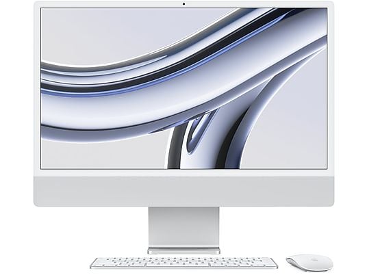 Komputer All-in-One APPLE iMac 24 Retina 4.5K M3/8GB/256GB SSD/10C GPU/macOS Srebrny MQRJ3ZE/A