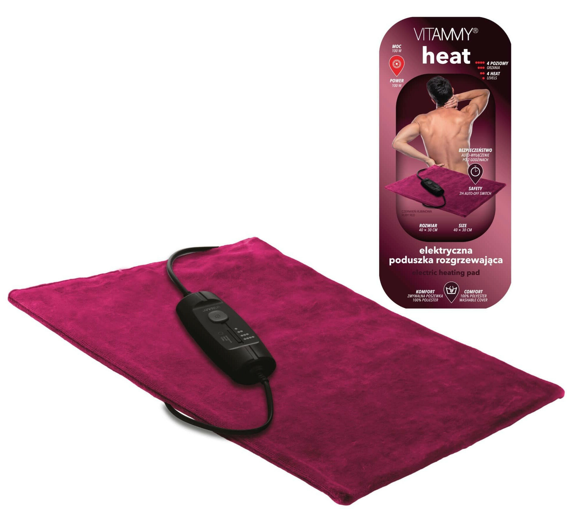 Poduszka elektryczna VITAMMY Heat Ruby Red