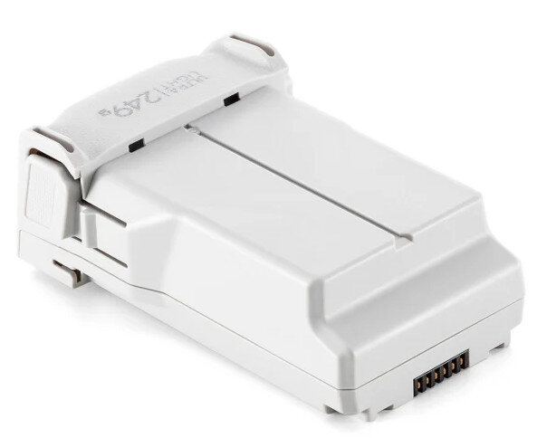 Biało-szara bateria do drona. Widnieje na niej napis 'ULTRA LIGHT 249g'.