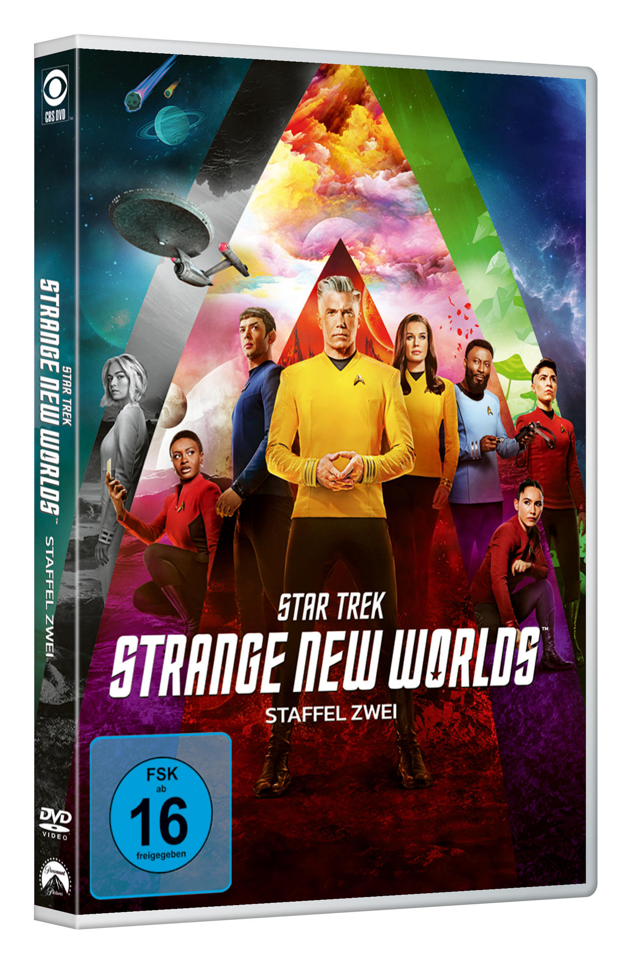 DVD-Hülle von Star Trek: Strange New Worlds, mit Cast und Titel.