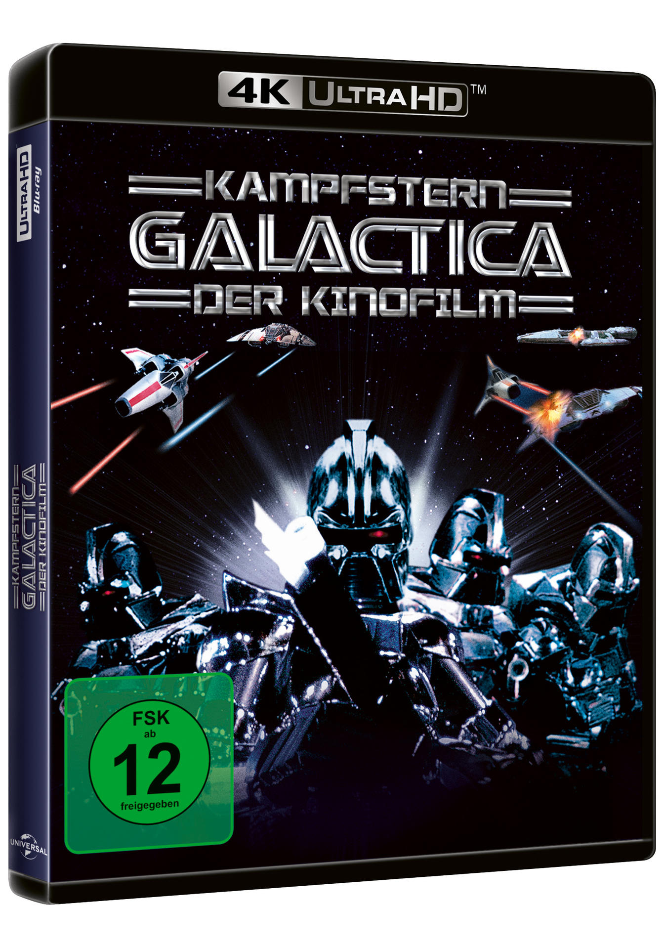 Eine 4K Ultra HD Blu-ray Disc Box. Das Cover zeigt eine Raumschlachtszene.