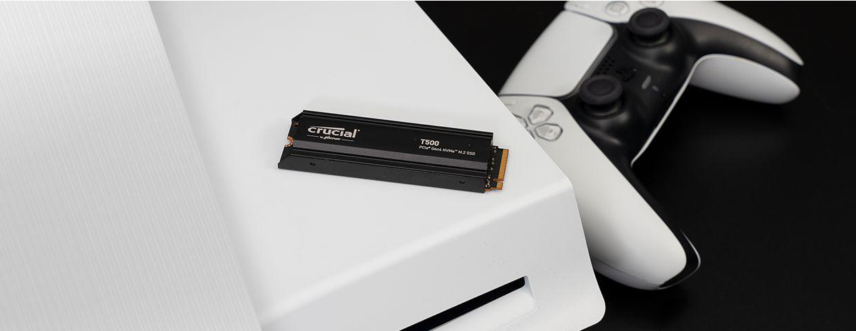 CRUCIAL T500 mit Heatsink, Playstation 5 Kompatibel Festplatte, 2 TB SSD M.2 via PCIe, intern