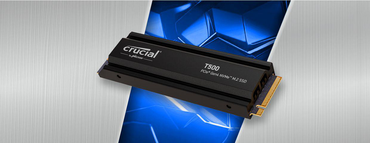 CRUCIAL T500 mit Heatsink, Playstation 5 Kompatibel Festplatte, 2 TB SSD M.2 via PCIe, intern