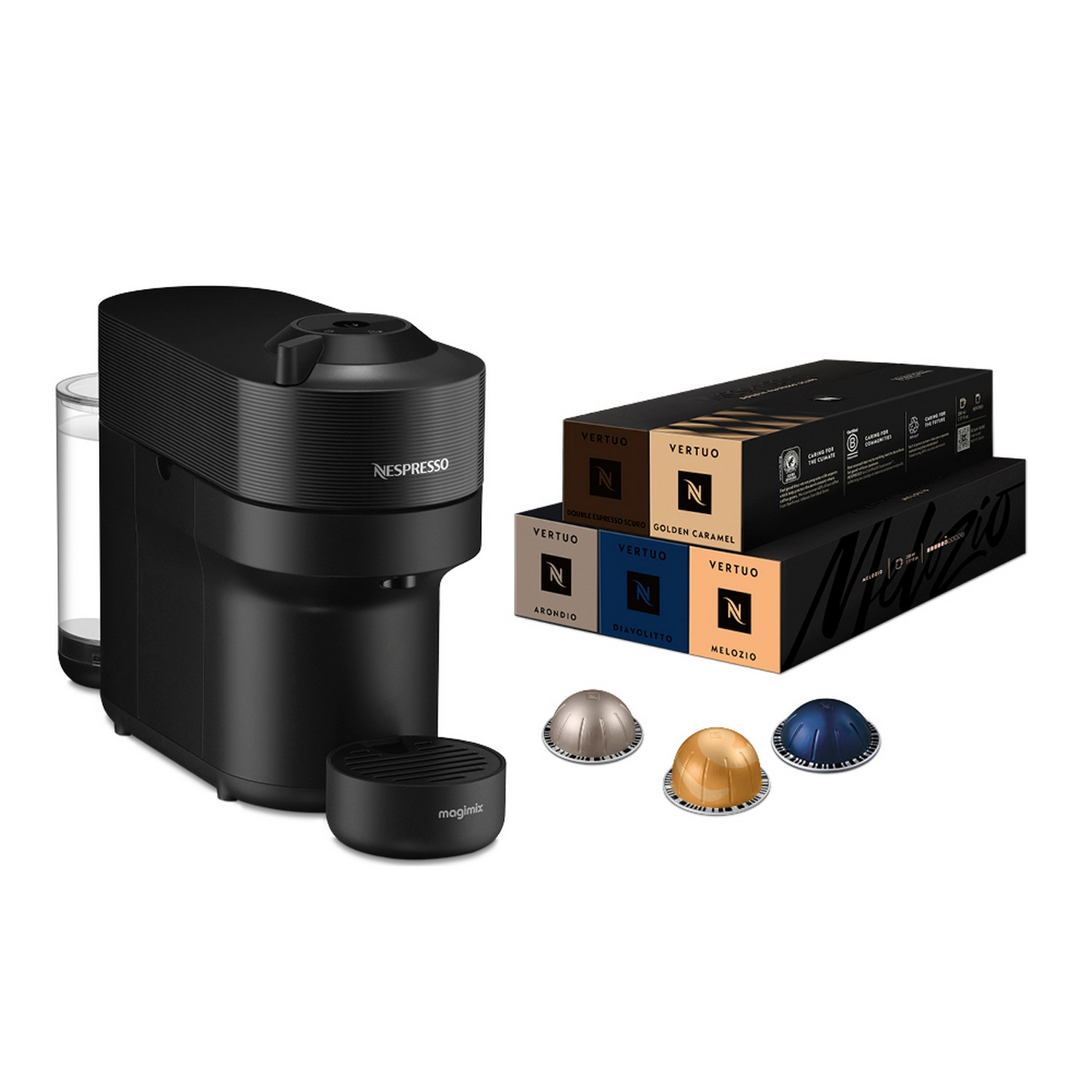 MAGIMIX  Nespresso Vertuo Pop Black + 50 capsules (11741B) - Machine à capsules - Noir