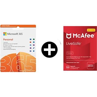 Microsoft 365 Personal + McAfee LiveSafe (1 jaar) | 