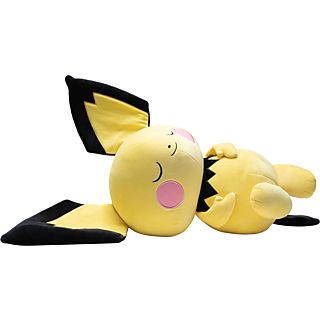 JAZWARES Pokémon: Sleeping Pichu - Plüschfigur (Gelb/Schwarz/Pink)