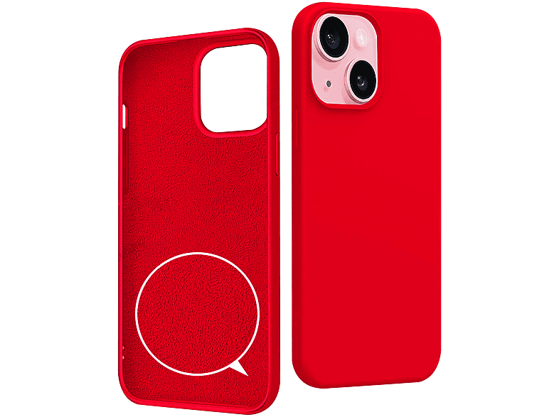 ISY Cover per iPhone 15 Cover 15, Rosso