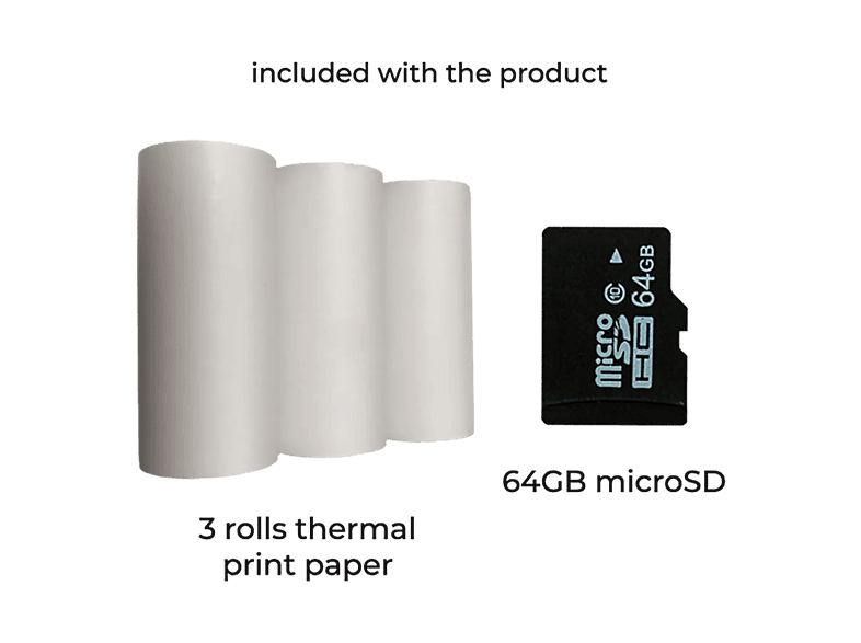 Denver KPC-1370P Pink Blau Kinder-Kamera mit Thermodruckfunktion, 3 Rollen Papier und 64GB Micro-SD Karte — Foto 5 von 5