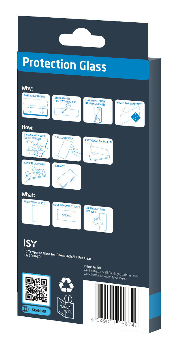 Szkło ochronne ISY IPG-5008-2D do Apple iPhone X/XS/11 Pro