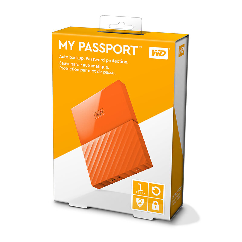 Dysk zewnętrzny WD My Passport 1TB Pomarańczowy WDBYNN0010BOR-WESN