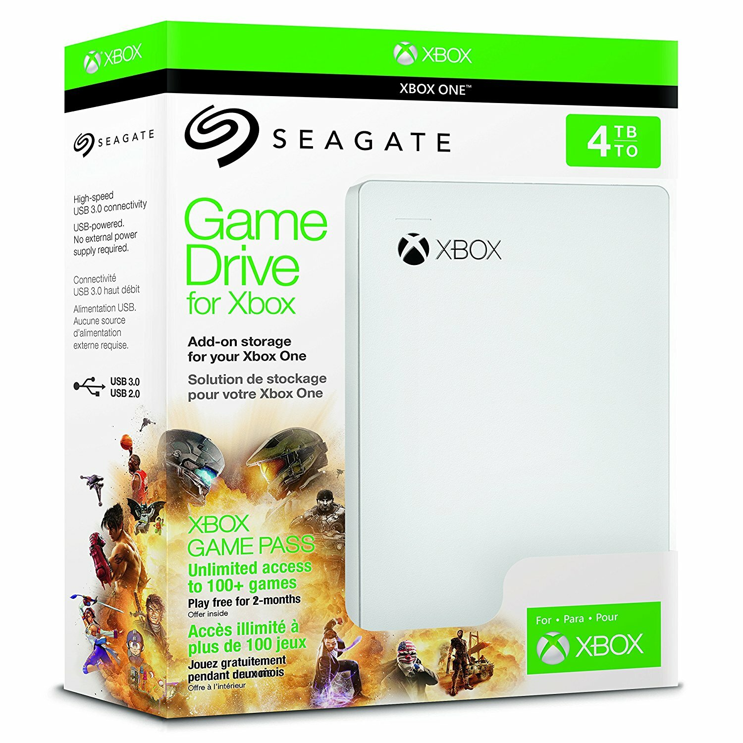 Dysk zewnętrzny SEAGATE STEA4000407 4TB 2,5 cala USB 3.0 Biały Game Drive do Xbox One