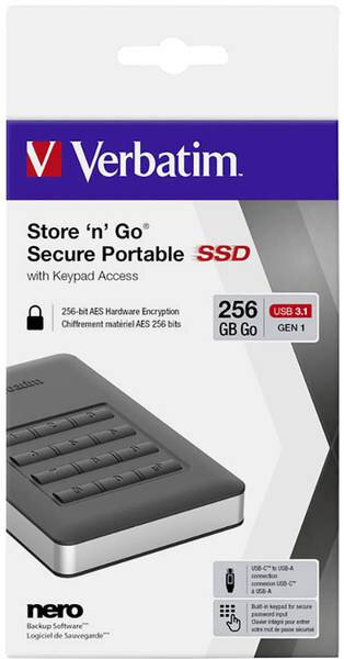 Dysk zewnętrzny VERBATIM Store n Go 256GB SSD USB-C 3.1 Czarny