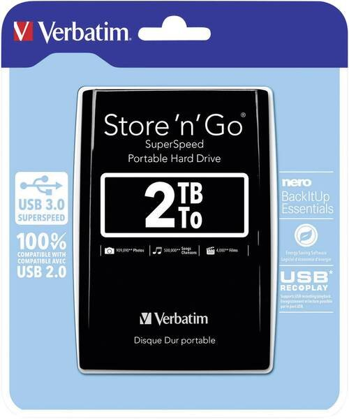 Dysk zewnętrzny VERBATIM Store n Go 2TB HDD USB 3.0 Gen.2 Czarny