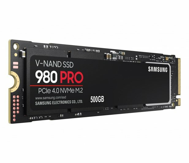 Czarny dysk SSD Samsung 980 PRO, z tekstem i szczegółami.
