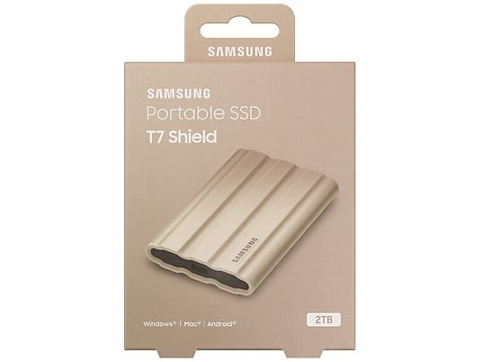 Dysk zewnętrzny SSD SAMSUNG MU-PE2T0K/EU T7 Shield Beżowy 2TB