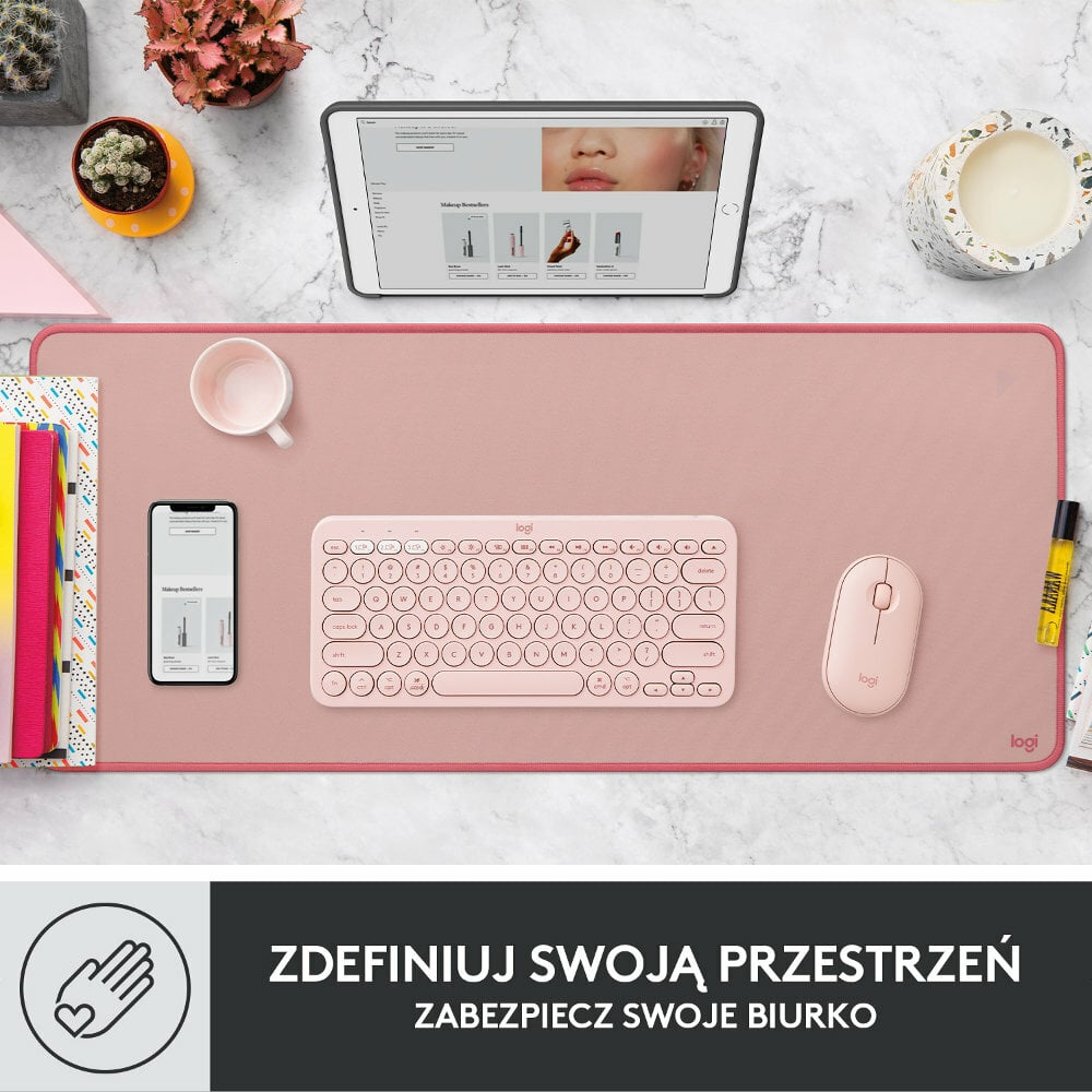 Podkładka pod mysz i klawiaturę LOGITECH Desk Pad - Seria Studio Różowy (Darker Rose) 956-000053