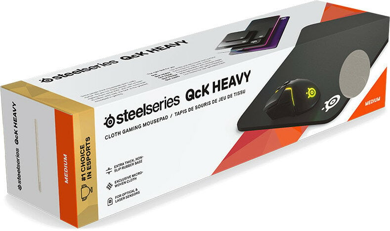 Pudełko materiałowej podkładki pod mysz do gier Steelseries QcK HEAVY.