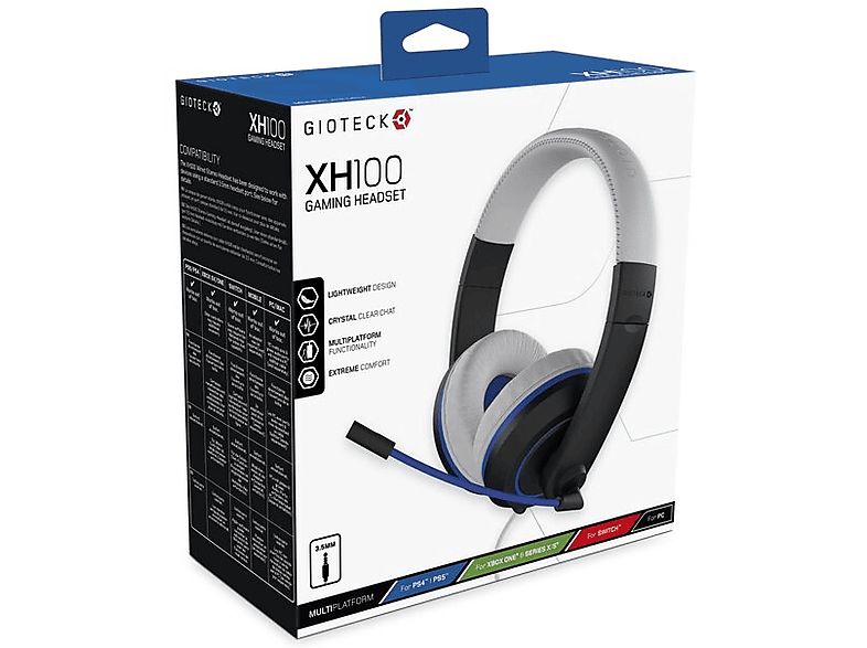 Gioteck XH-100S Nauszne Czarno-biały – zdjęcie 2