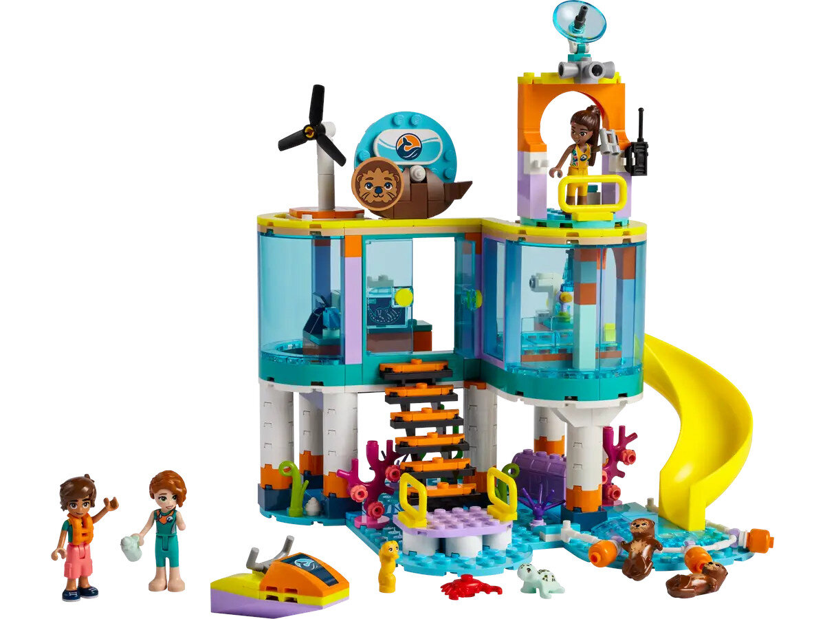 Zestaw Lego Friends ze stacją badawczą i figurkami.