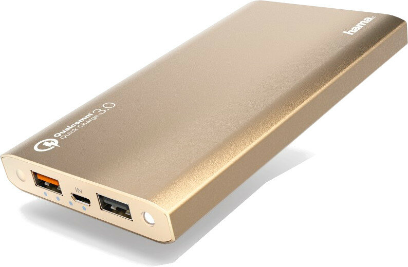 Powerbank HAMA Power Pack - Premium Alu - 12000mAh QC 3.0 Złoty