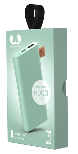 Powerbank FRESH N REBEL 6000 mAh USB-C Zielony