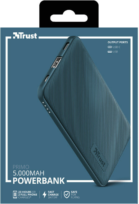 PowerBank TRUST Primo Ultra-thin 5000 mAh Granatowy