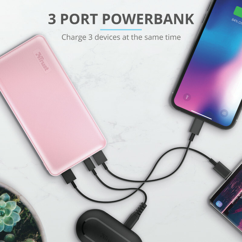 PowerBank TRUST Primo 15000 mAh Różowy