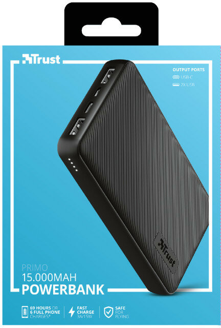 PowerBank TRUST Primo 15000 mAh Czarny
