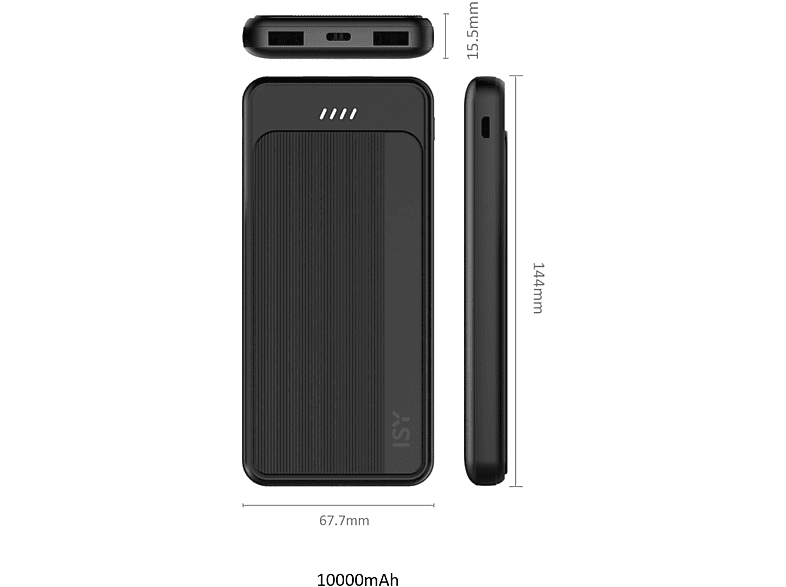 Powerbank ISY IPP-10000-C-BK – zdjęcie 3