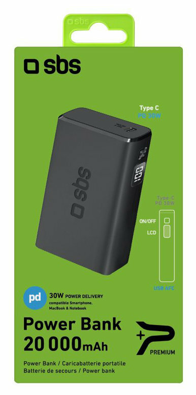 Powerbank SBS 20000mAh Czarny TTBB20000PD30WK