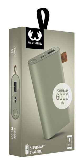 Powerbank FRESH N REBEL 6000 mAh Zielony (Dried Green)