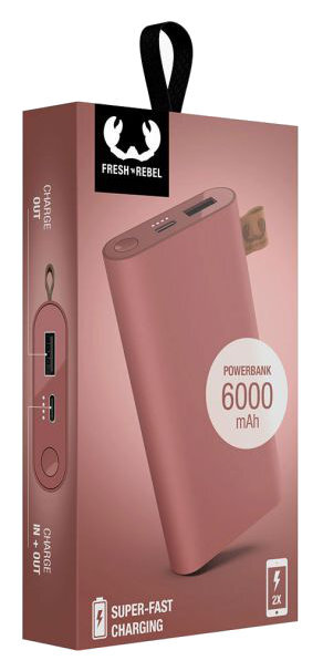 Powerbank FRESH N REBEL 6000 mAh Czerwony (Safari Red)