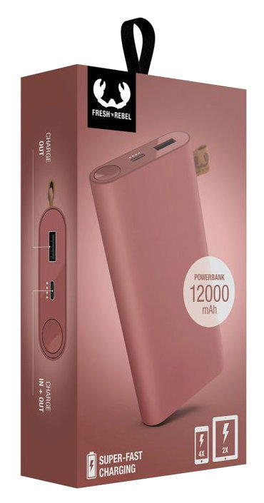Powerbank FRESH N REBEL 12000 mAh Czerwony (Safari Red)