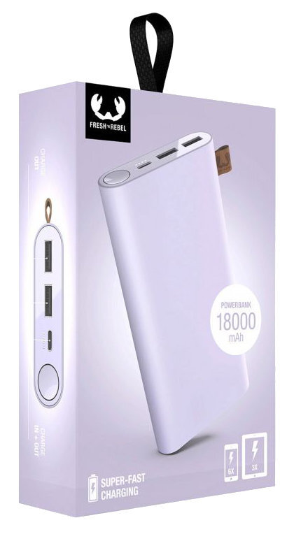 Powerbank FRESH N REBEL 18000 mAh USB-C Fioletowy (Dreamy Lilac)