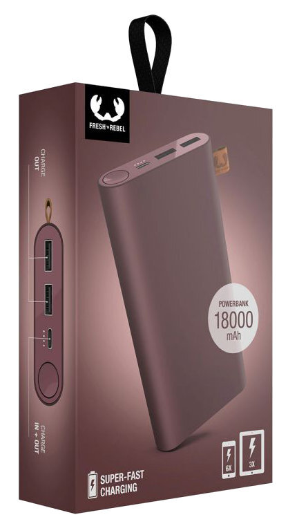 Powerbank FRESH N REBEL 18000 mAh USB-C Fioletowy (Deep Mauve)