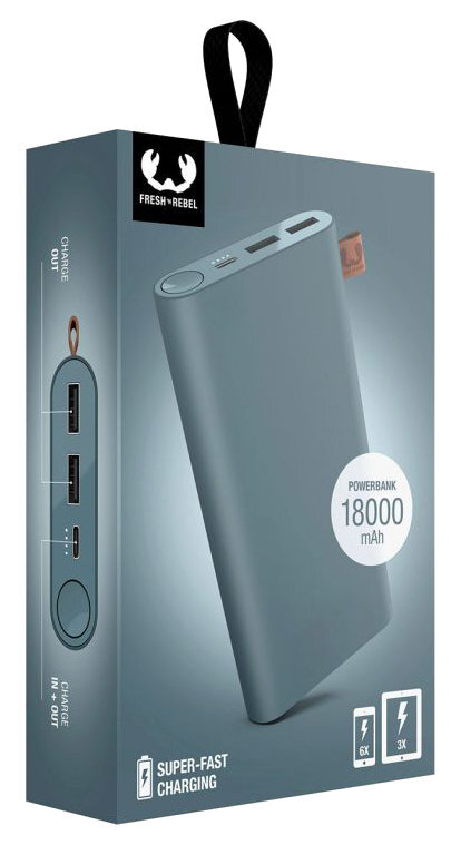 Powerbank FRESH N REBEL 18000 mAh USB-C Niebieski (Dive Blue)
